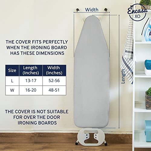 Encasa Homes Replacement Ironing Board Cover & Foam Pad, Heat