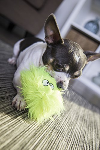 goDog Just For Me Furballz with Chew Guard Tough Plush Dog Toy, Lime, Small - Thumbnail 4