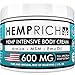 Hemp Cream for Pain Relief - 600 Mg - Contains Arnica, MSM & EMU Oil - Fast Acting Natural Hemp Extract Cream for Inflammation, Muscle, Joint, Knee, Neck, Arthritis & Back Pain - Made in USA - Non-GMO