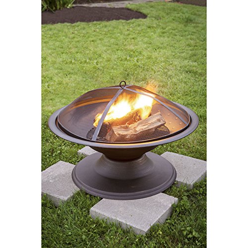 Garden Treasures 29.5-in W Black/High Temperature Painted Steel Wood