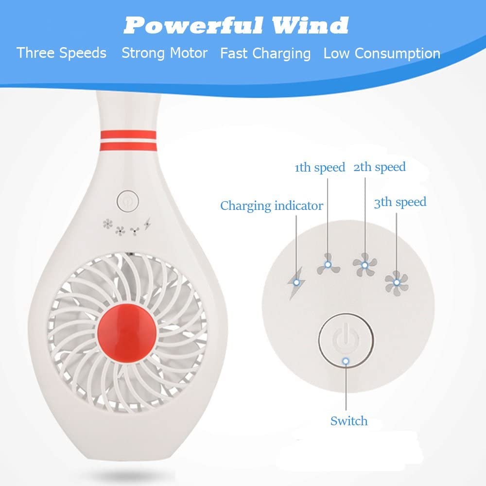 Handheld Portable Fan Bowling Pin Fan Mini Small Personal USB Fan for Home Office Sports Travel Bodybuilding and face fan for makeup Festival Holiday Gift