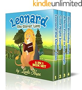 Childrens Books :Leonard the Clever Lion Sereis: 4 In 1 Childrens Book Box Set (funny bedtime story picture book for kids Early reader)