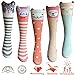 MOLUMIX Girls Socks - Little Girls Long Socks Cartoon Animal Knee High Cotton Stockings