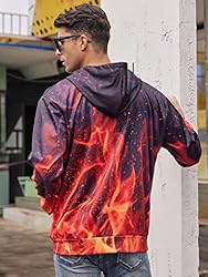 RAISEVERN Unisex Cool Hoodie Funny Drawstring Fire