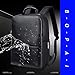 Bopai Anti Theft Backpack 15 inch Laptop Business Slim College Shoulder Rucksack Water-Resistant Synthetic Leather Backpack for Men, Black