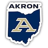 Akron Zips 4 Inch State Shape Vinyl Decal Sticker Officially Licensed Collegiate Product