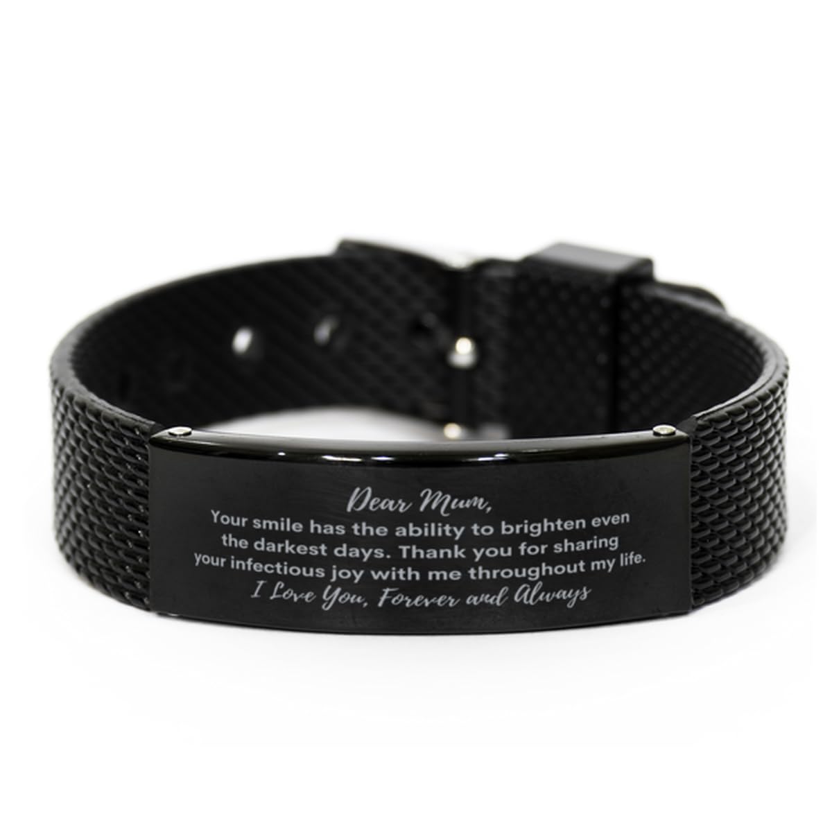 Dear Mum, Thank You for Sharing Your Infectious Joy Mesh Bracelet, for Mum, Valentines Birthday Gifts for Mum, Mother's Day, Father's Day for Mum