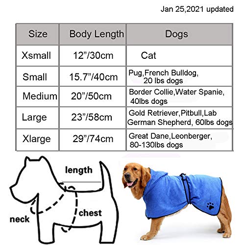 BONAWEN Dog Bathrobe Soft Super Absorbent Luxuriously 100 Microfiber