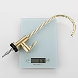 XDSMB Brushed Gold Gooseneck Water Filter Tap Single Cold Kitchen Sink Faucet RO view 5