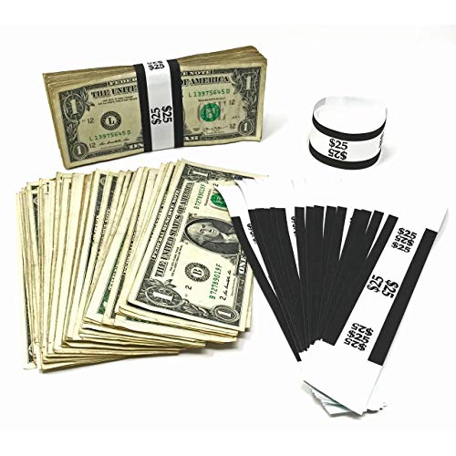 Currency Wrappers - 330pcs - Single Denomination $25, 50, 100, 500 ($25)