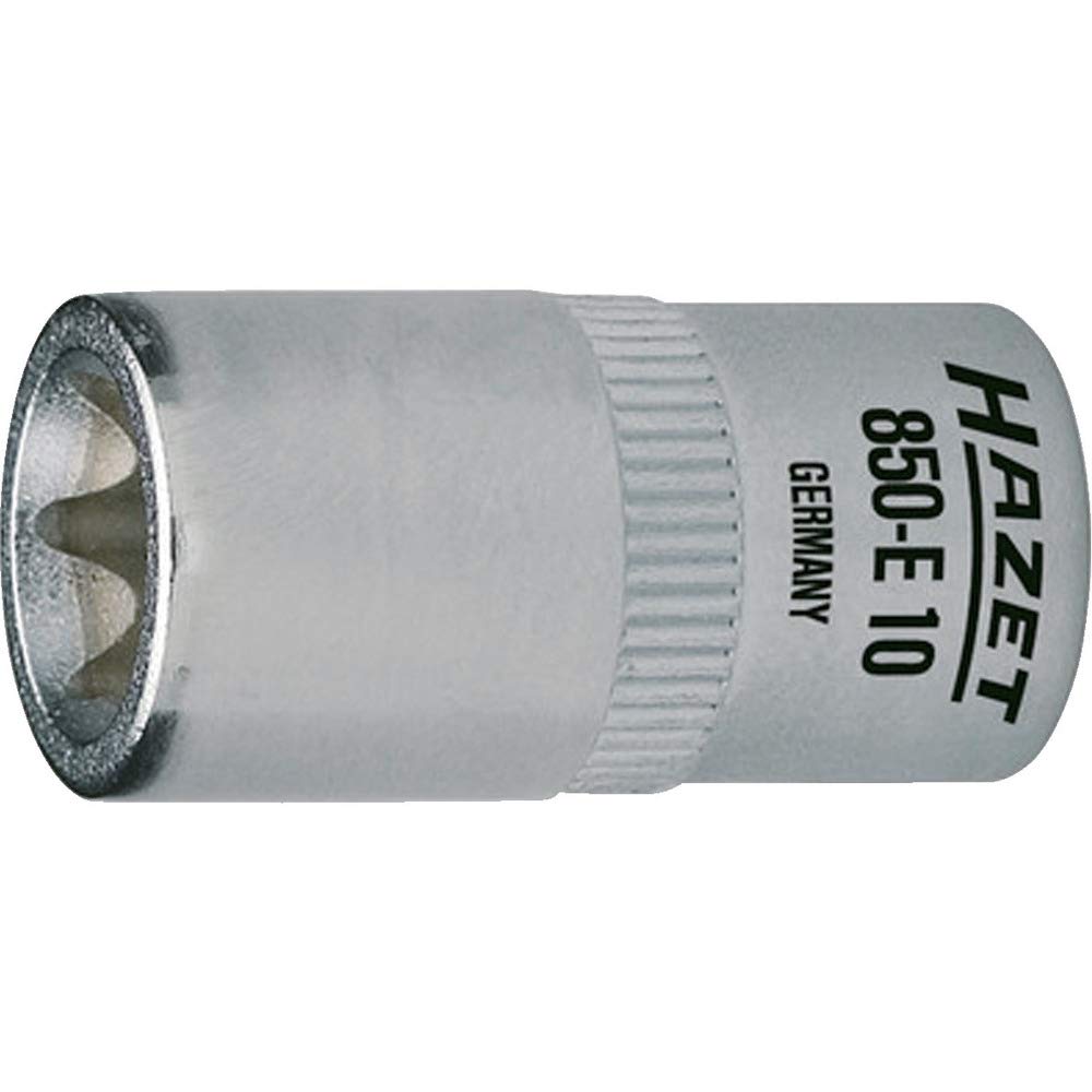 HAZET 850-E10 25 mm E 10 Torx Profile Socket - Chrome-Plated/Polished