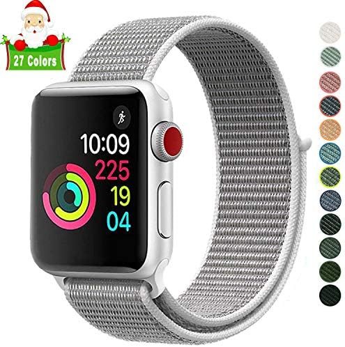 Lrapple Compatible with Apple Watch Band 38mm 40mm 42mm 44mm,Soft Nylon Sport Loop,with Hook and Loop Fastener,Replacement Band Compatible for iWatch Series 4/3/2/1