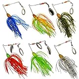 Laimeng,6pc Fishing Hard Spinner Lure Spinnerbait Pike Bass