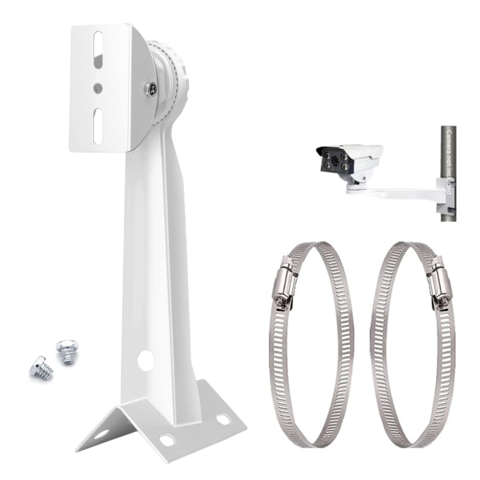 CTXSumTec CCTV Security Camera Corner Pole Mounting Bracket with 2 Loops for Surveillance Dome Camera/IP Camera/CCTV Camera, Dahua Bullet and PTZ Cameras