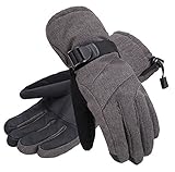 Andorra Men's Abstract Deluxe Touchscreen Sport Ski Gloves,Heather Grey,L