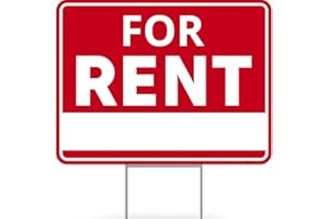 VENICOR 1PC For Rent Sign with Stand, 17 Inches by 13 Inches - Double Sided Signs - Corrugated Plastic - For Rent Yard Sign with Stake