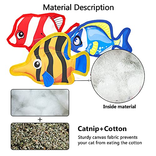 2021 Newest Fish Toys for Cats, Catnip Airbag Cat Toys with Ringing Interactive for Indoor Cat Kitten Chew Toys, Playing Teeth Grinding Pillow Toys