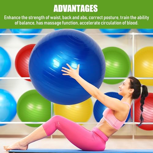 POKYGO Pelota de Ejercicio,75cm Pelota para Pilates y Yoga de Estática,Antiexplosión Antideslizante Pelota de Gimnasia, para Casa y Gimnasio,Deportivo Entrenamiento,Incluye Bomba de Aire