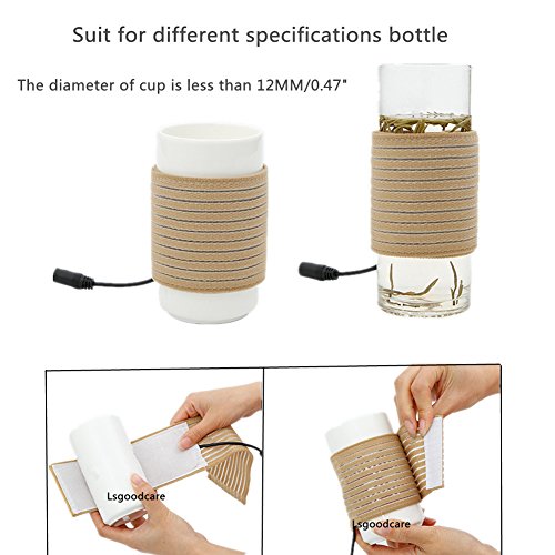 USB Milk Bottle Warmer, Lsgoodcare USB Multifunction Coffee Milk Tea Mug Beverage Hand Warmer for Car Travel Home Office Ect, 5V 8W, Coffe
