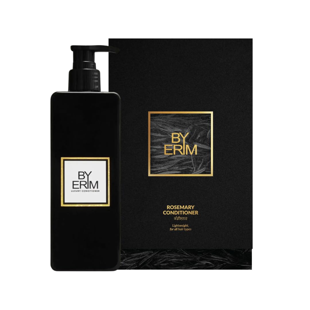 ByErim Rosemary Conditioner 300ml | 4-in-1 Hair Strengthening & Growth Formula | Natural Vegan | Wash-Out or Leave-In | Castor Oil & Rosemary | For All Hair Types