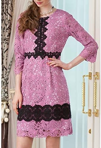 Amazon Co Jp ローズティアラ Rose Tiara 配色ケミカルレースワンピース ピンク 40 服 ファッション小物