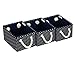 StorageWorks Polyester Storage Bin with Strong Cotton Rope Handle, Foldable Storage Basket, Deep Blue, White Dot Style, Medium, 3-Pack