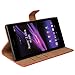 PIZU Leather Case Flip Cover for Sony Xperia Z Ultra XL39h C6802 C6806 C6833/Purple