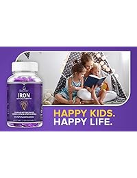 Gummies de hierro con vitamina C, biotina, zinc, vitaminas B Complex para niños y adultos – Ayuda con la...