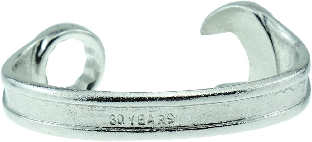 Pirantin 30th Birthday Gift Idea For Him - Spanner Bangle Bracelet - Men's Birthday Gift Stamped With 30 YEARS - Image 5