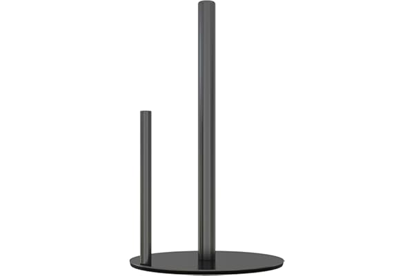 Paper Towel Holder Black Kitchen Roll Holder, Premium Stainless Steel Paper Towel Holder for Kitchen Roll Organize, Countertop Roll Dispenser with Weighted Base