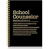 XQLZY School Counselor Definition Black Gold Spiral Notebook, Graduation Present for Teacher, Thank You Gifts for School Psychologist Guidance Counsellor, Teacher's Day Birthday Gifts