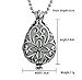 Silver Plating Vintage Waterdrop Hollow Flower Pendant Necklace Glow in The Dark Jewelry N302-12