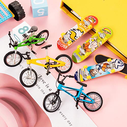 image for Gejoy 16 Pieces Finger Skateboard Finger Bike Set Mini Skateboard Fing