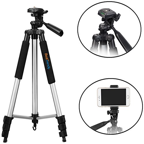 BestTrendy-42-inch-Portable-Aluminum-Camera-Tripod-Lightweight-Travel-Cellphone-Mount-Stand-with-Bag-Bluetooth-Remote-Control-for-DSLR-Cameras-iPhone-Samsung-Gopro
