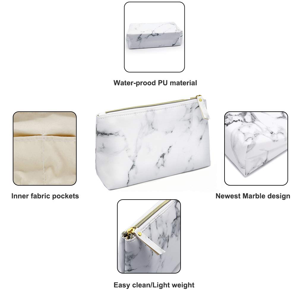 Marble Makeup Bags, LKE Cosmetic Display Cases Waterproof Marble Travel Cases Portable Makeup Bags Makeup Organizers(8.66x6.3x2.36Inches) (Marble Makeup Bags) : Beauty