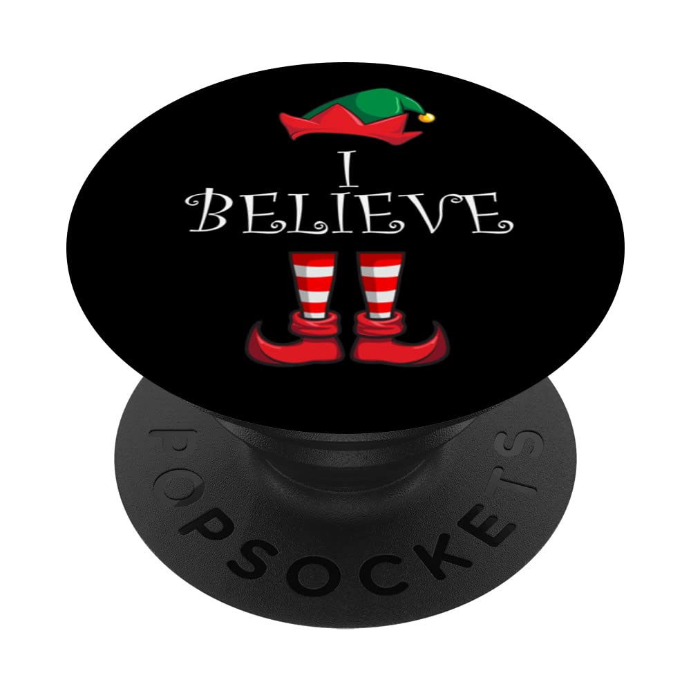 I Believe Elf Matching Family Christmas Pajama I Believe PopSockets Swappable PopGrip
