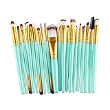 Sankuwen 20 pcs Makeup Brush Set tools Make-up Toiletry Kit Wool Make Up Brush Set (Gold)