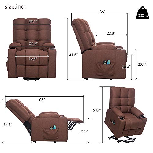 ERGOREAL Power Lift Chair Recliners for Elderly Heat&Massage Electric
