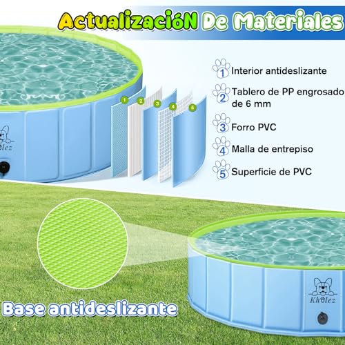 Dog Pool Foldable, Non-Slip Pet Bathtub, Portable Bathtub for Children Swimming Pool for Pets Dogs Ball Pool for Baby Boy Round Pool - Green