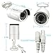 PECHAM HD 1200TVL Surveillance CCTV Camera 36 Infrared LEDs with 120ft IR Night Vision Distance 3.6mm Lens Wide Angle Waterproof Indoor/Outdoor Security Camera - White
