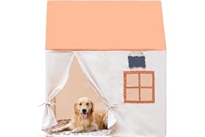 THEYFIRST Dog House Indoor, Dog Tent Bed Extra Large Dog Kennel Pet Teepee for Small Medium Large Dogs Cats, Portable Covered Dog Bed with Cushion Cute Puppy Home, Dark Coffee