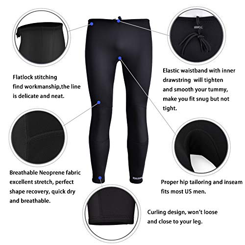 Wetsuit Liner Women Wetsuit Pants Men FitsT4 Wetsuit Pants Women's 2.5mm Neoprene Surf Pants Keep Warm For Water Aerobics Diving Surfing Swimming Snorkeling Canoeing Paddling Kayaking Neoprene Pants Wet Suit Pants Men