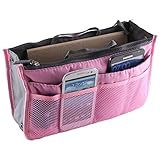 Large Purse Organizer Insert Handbag Pouch Tidy & Neat (Ships From USA) (pink)