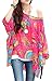JLTPH Ladies Batwing Chiffon Shirt Bohemian Semi Sheer Loose Floral Blouse Tunic Tops (OneSize, color012)