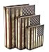 Bellaa 27970 Book Box American Flag USA Hidden Storage Secret Memory Keepsake Jewelry Trinket Cash Wedding Gift