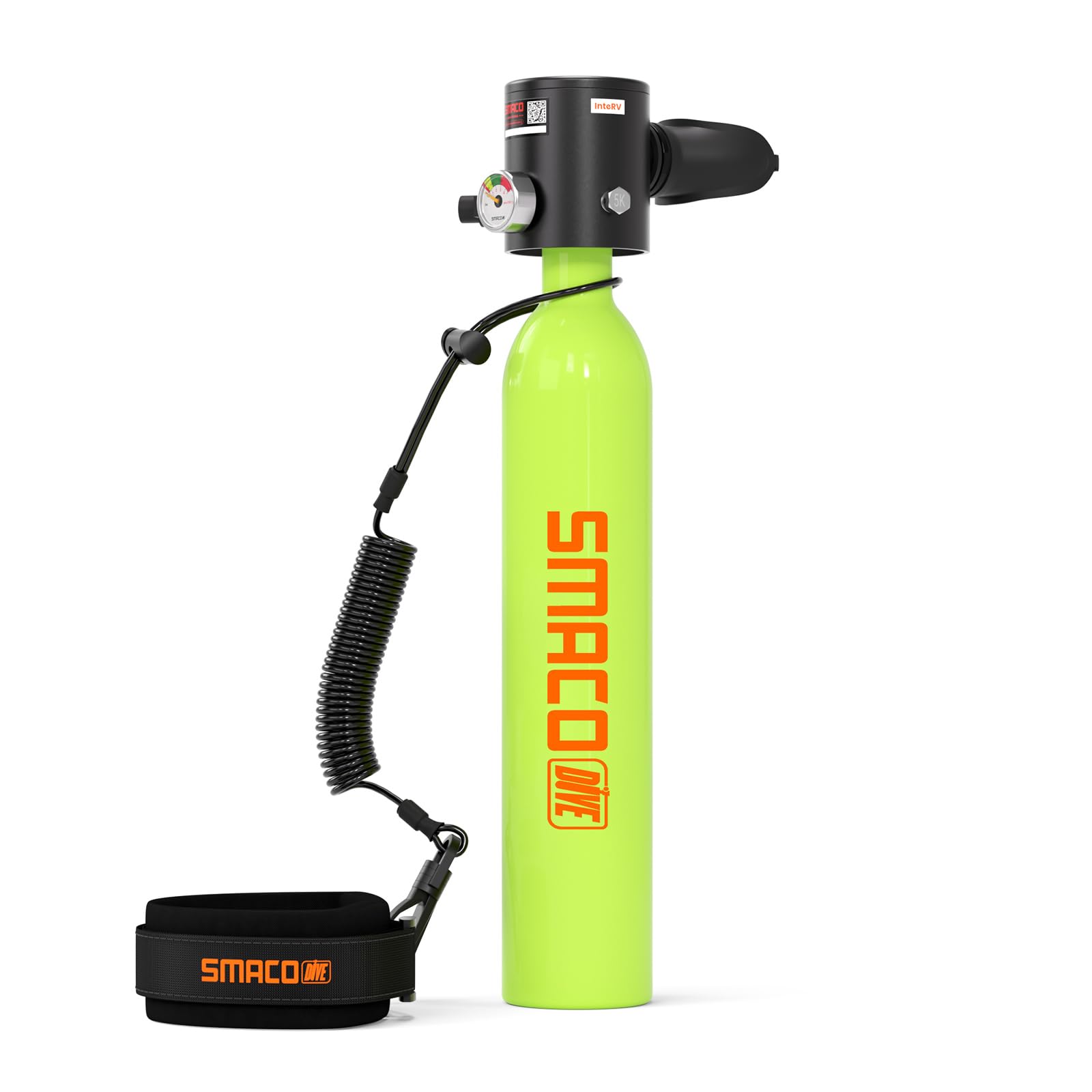 SMACO Mini Scuba Tank 0.5L Handheld Diving Tank Reusable Lung Air Tank Diving Cylinder for Underwater Exploration Emergency Rescue Boat Cleaning Backup Air Source Pony Bottle S300