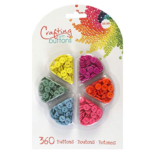 Blumenthal Lansing Assorted Flat Two Hole Buttons for Sewing and Crafts, 360 Ct
