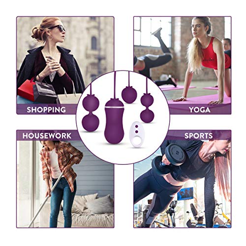 Boules de Geisha vibromasseur femmes contrôle de la vessie FOVEL 4 boules évolutives-10 Modes -Kegel Balls Médicale pour Exercices de Plancher Pelvien-oeuf vibrant sans fil