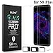 BONUM Galaxy S8 Plus Screen Protector, Full Coverage Anti-Bubble HD Clear Curved Tempered Glass with SIM Card Adapter Kit