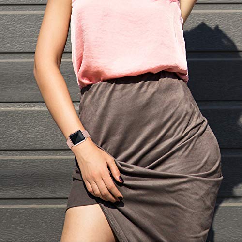 hooroor Leather Bands Compatible Apple Watch Band 38mm 40mm 42mm 44mm Replacement Strap for iWatch Series 6, SE, Series 5, Series 4,Series 3,Series 2,Series 1,Sport, Edition Womens Mens(Pink,38/40mm)